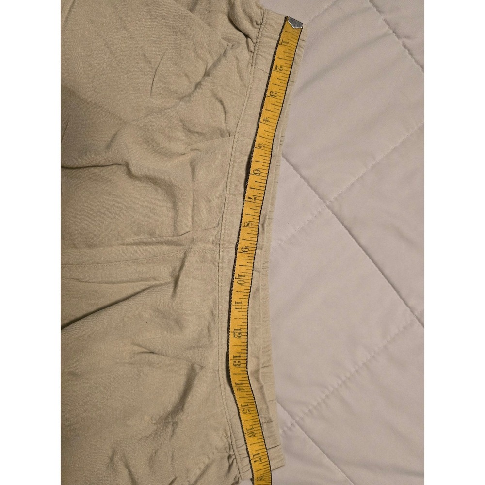 A New Day Womens Beige Linen Blend Pull On Shorts Tan Size Large Elastic Waist - Picture 5 of 7